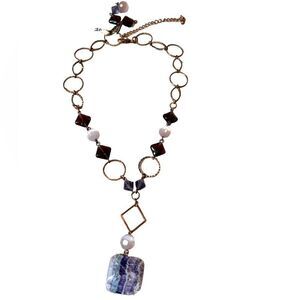 Gemstone Statement Necklace Set